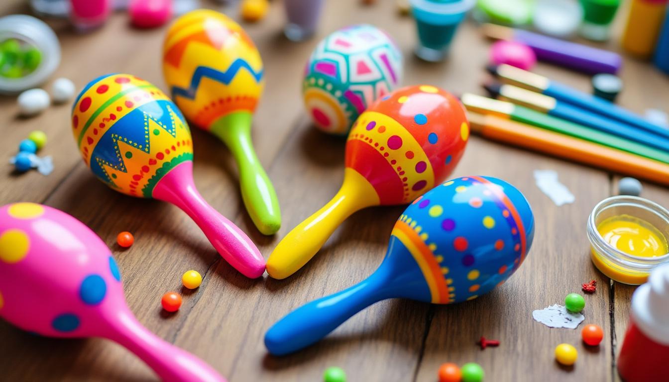 découvrez comment créer vos propres maracas lors d'une activité manuelle ludique et colorée, idéale pour tous les âges et parfaite pour stimuler la créativité.