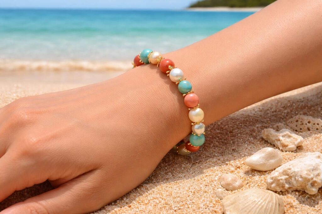 découvrez éclat estival, le bracelet en perles incontournable pour sublimer vos tenues cet été avec style et légèreté.