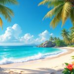 découvrez un fond d'écran tropical enchanteur pour apporter fraîcheur et ambiance estivale à votre écran cet été.