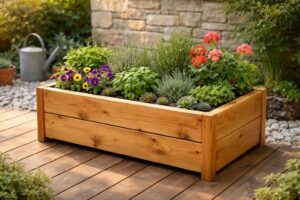 découvrez nos créations artisanales uniques : des jardinières en bois élégantes pour sublimer et personnaliser votre espace extérieur avec charme et authenticité.