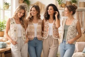 découvrez nos créations uniques de gilets en crochet alliant tendance et originalité pour un style authentique et fait main.