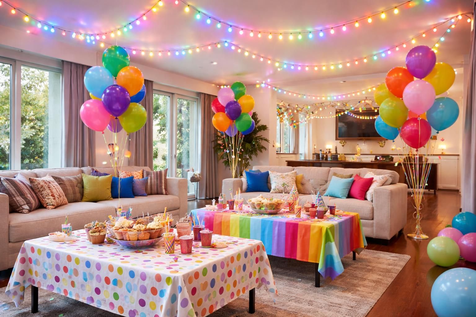 découvrez comment décorer votre fête à la maison avec les guirlandes led lights4fun, des ballons colorés et des nappes festives pour une ambiance chaleureuse et conviviale.