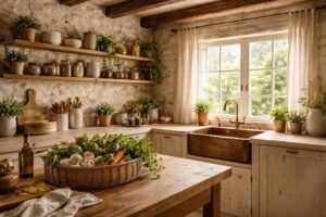 découvrez l'élégance chaleureuse de la cuisine rustique chic, alliant charme traditionnel et design sophistiqué pour un intérieur accueillant et raffiné.