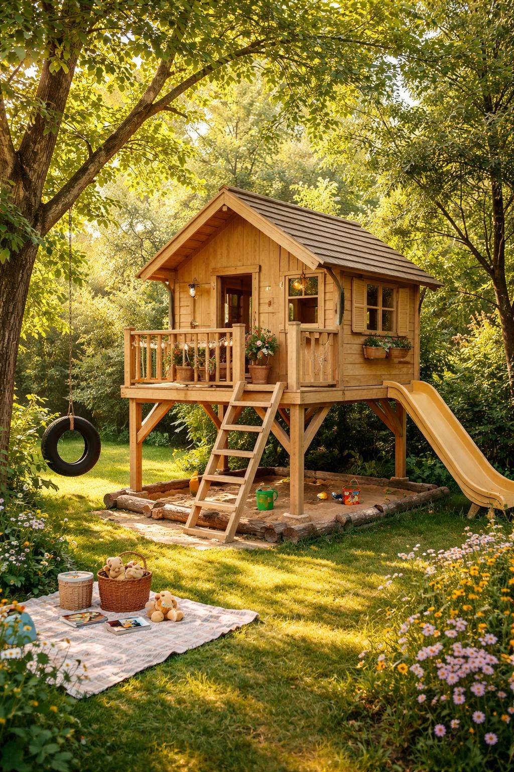 découvrez notre cabane d'extérieur pour enfants, un espace de jeu sûr et convivial en pleine nature, favorisant l'imagination et les aventures en plein air.