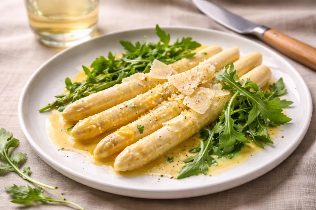 découvrez une délicieuse recette gourmande mettant en valeur les asperges blanches, parfaite pour un repas savoureux et raffiné.