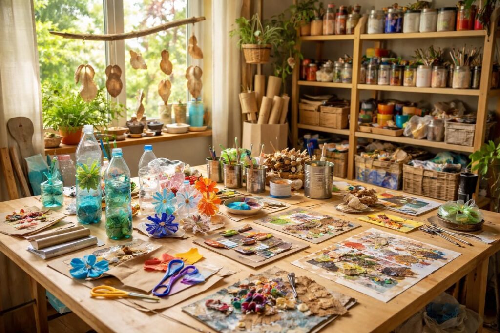 découvrez des idées créatives pour réaliser des projets d'art originaux en utilisant des matériaux recyclés, alliant écologie et créativité.