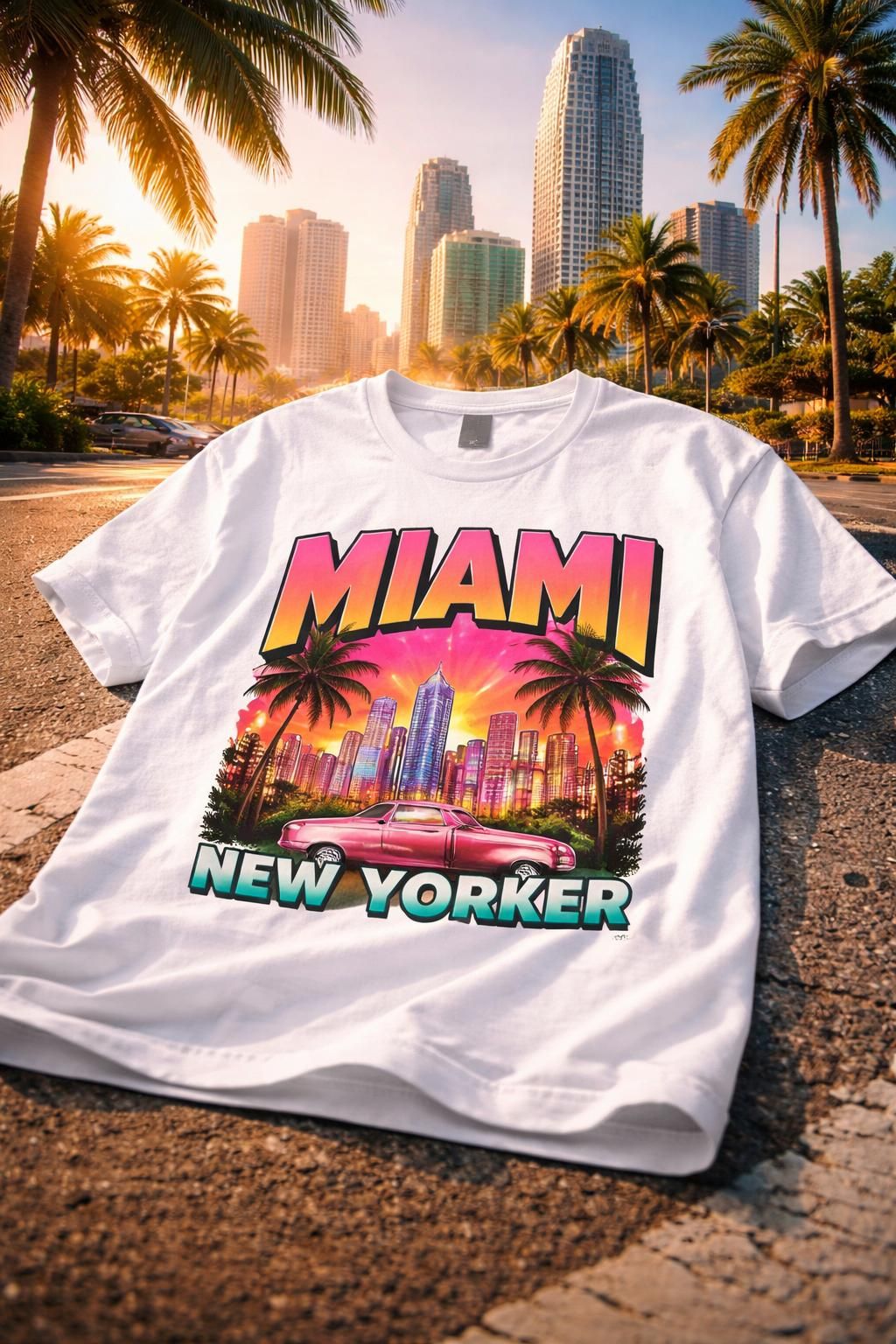 découvrez le t-shirt miami new yorker, une fusion urbaine unique qui célèbre l'esprit vibrant de deux icônes américaines emblématiques. style et culture réunis pour un look authentique.