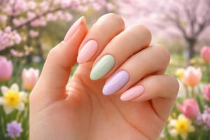 découvrez les dernières tendances de manucure printanière et sublimez vos ongles en forme amande avec des couleurs fraîches et des designs élégants.