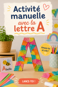 Enfants créant des objets amusants autour de la lettre A.