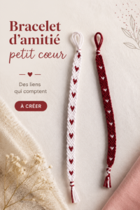 Bracelet d'amitié en cœur doré, symbole de lien et d'affection.