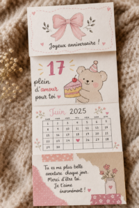Un joli cadeau fait main sur une table, symbole d'amour et de créativité.