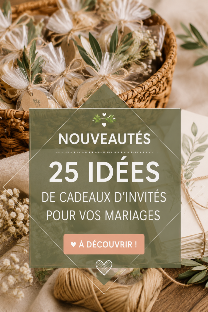 Un ensemble de cadeaux d'invités joliment présentés pour un mariage.