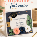 Carte de diplôme créative et personnalisée faite main