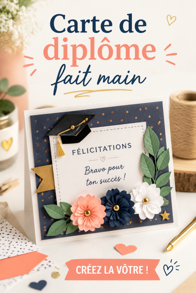 Carte de diplôme créative et personnalisée faite main