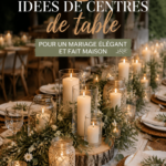 Centre de table DIY élégant pour un mariage, composé de fleurs et de bougies