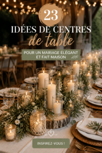 Centre de table DIY élégant pour un mariage, composé de fleurs et de bougies
