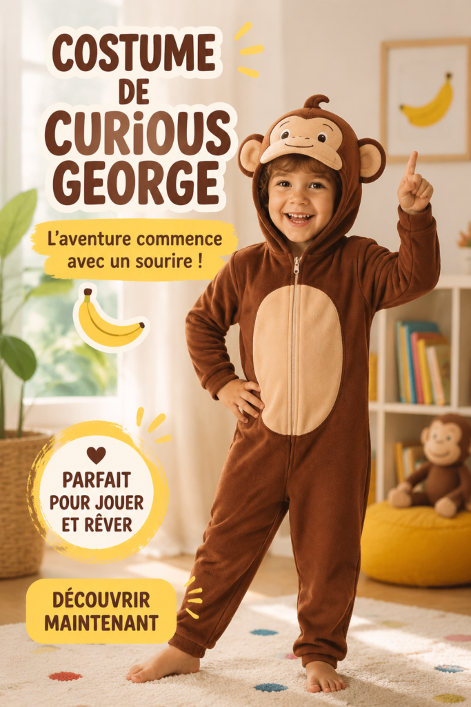 Costume de Curious George, un mélange de fun et d'élégance pour les événements