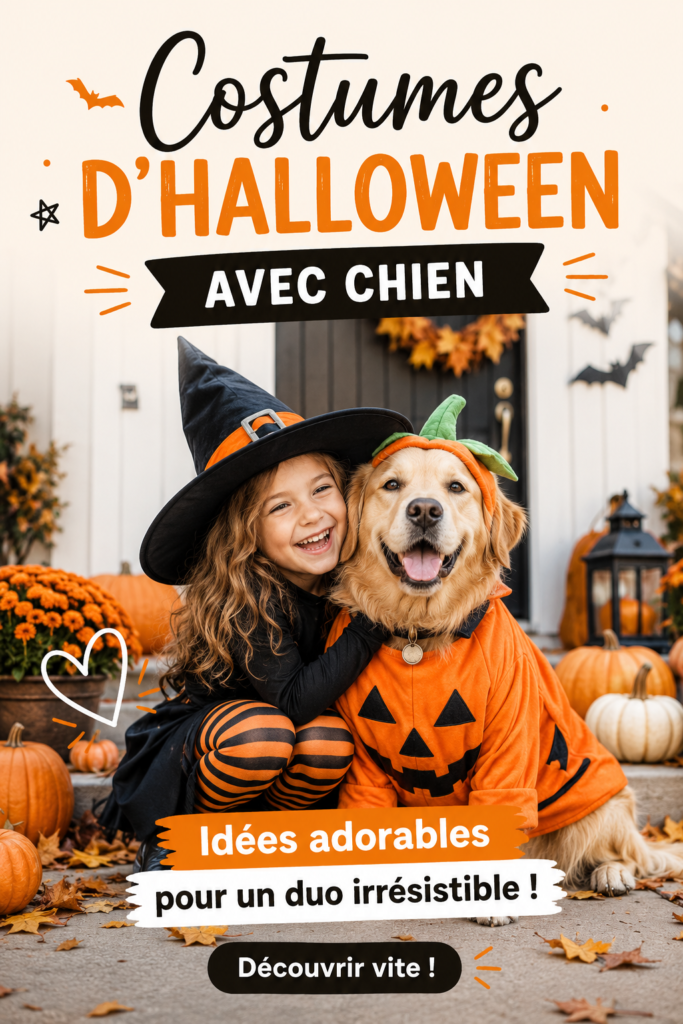 Un chien déguisé en sorcière pour Halloween, avec un chapeau et une cape.