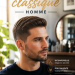 Homme avec une coupe classique élégante, équipée d'un costume chic, incarnant le style classique.