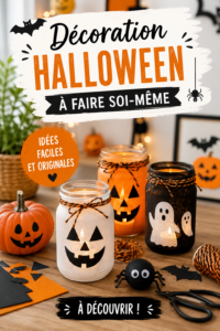 Foyer décoré pour Halloween avec des accessoires faits maison