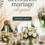 Décoration élégante d'un mariage avec des détails raffinés comme des fleurs et des bougies.