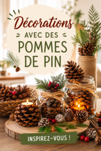 Décorations d'intérieur créatives avec des pommes de pin dans un salon