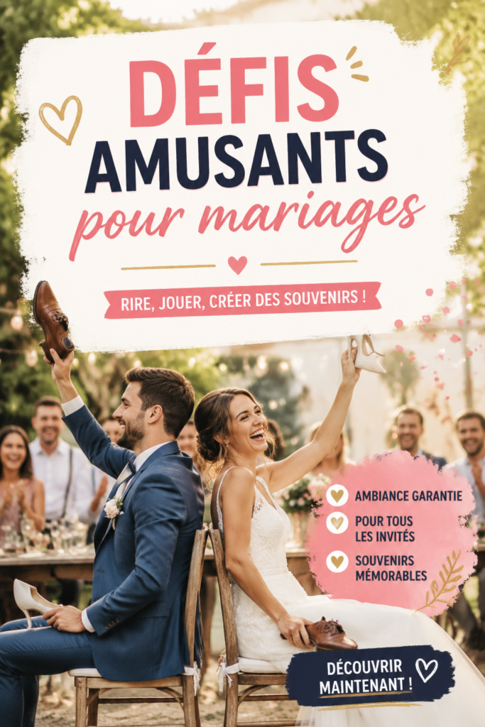 Mariage avec des invités participant à des défis amusants.