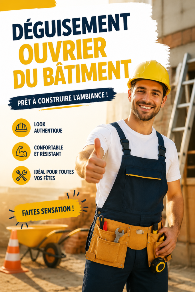 Déguisement d'ouvrier du bâtiment avec accessoires