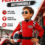 Déguisement de pilote de course avec combinaison et casque