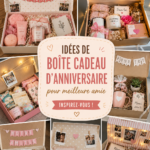 Une boîte d'anniversaire colorée remplie de surprises pour une meilleure amie, avec décorations DIY.