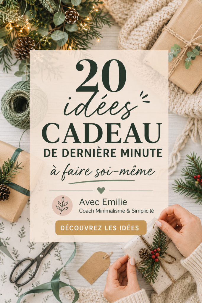 Idées de cadeaux DIY de dernière minute sur une table avec des matériaux