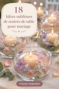 Centre de table de mariage floral et élégant avec des roses et des bougies.
