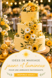 Un mariage lumineux avec des décorations en jaune éclatant sous le soleil.