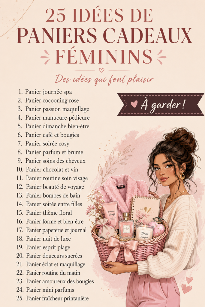 Choix de paniers-cadeaux girly colorés et attrayants