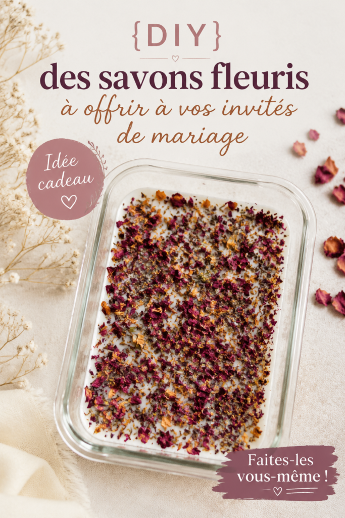 Des savons fleuris en préparation, idéaux comme cadeaux de mariage