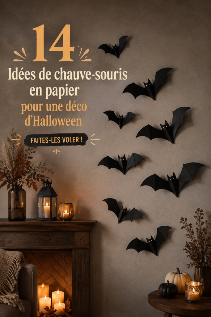 Bricolage de chauves-souris en papier pour Halloween, décorations créatives