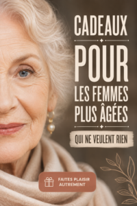 Une femme souriante recevant un cadeau délicat et significatif, illustrant le thème des cadeaux pour celles qui ne veulent rien.