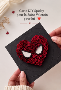 Carte DIY Saint-Valentin pour un homme, décorée avec des cœurs et des couleurs chaleureuses.