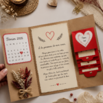 Modèle de carte de Saint-Valentin à imprimer avec un design de cœur rouge