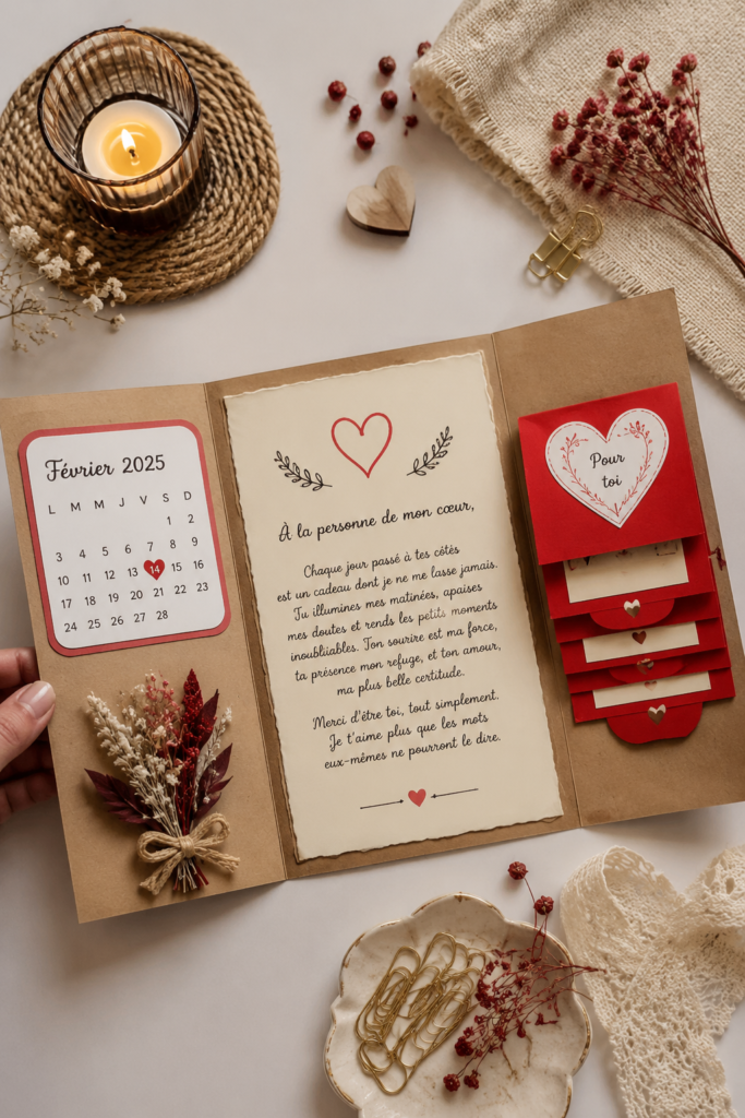 Modèle de carte de Saint-Valentin à imprimer avec un design de cœur rouge