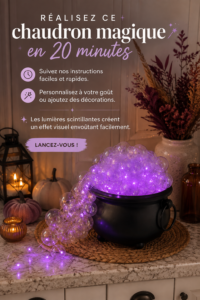 Chaudron pétillant DIY, décoration magique pour Halloween
