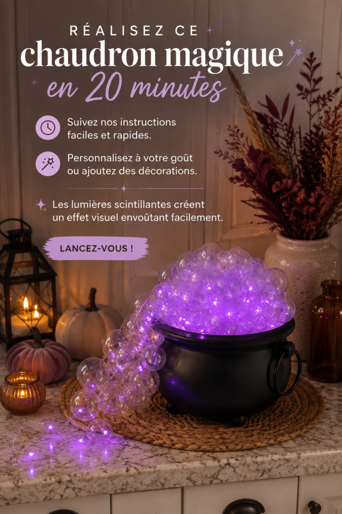 Chaudron pétillant DIY, décoration magique pour Halloween