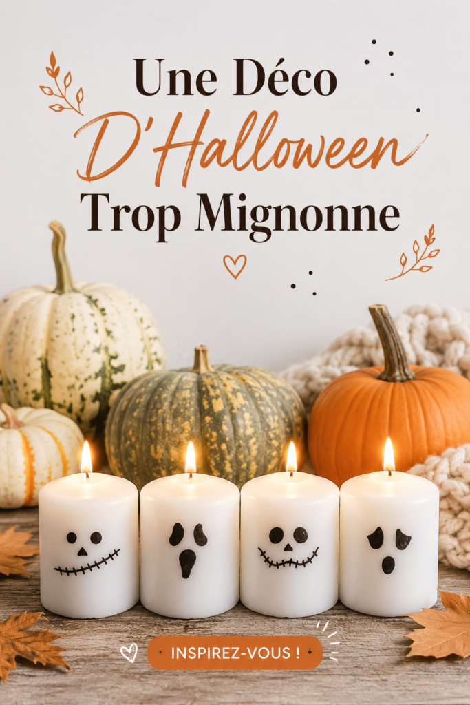 Décoration mignonne d'Halloween avec des citrouilles et des fantômes en tissu