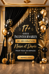 Décoration élégante en noir et or pour un intérieur sophistiqué