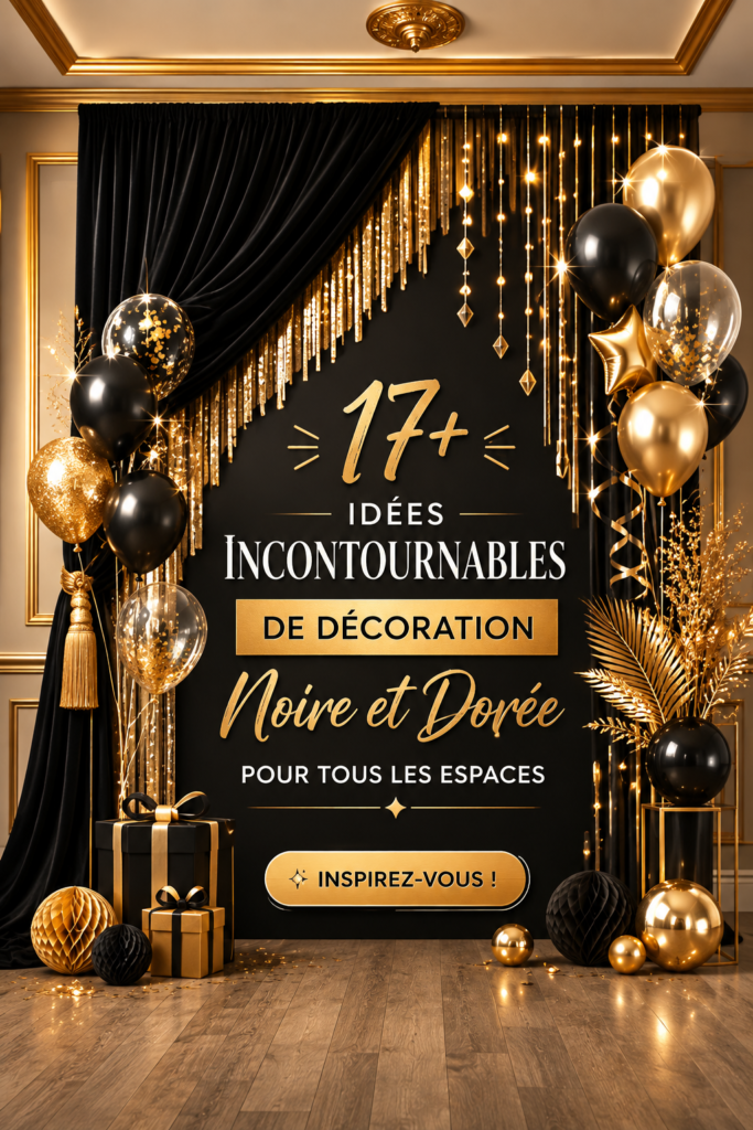 Décoration élégante en noir et or pour un intérieur sophistiqué
