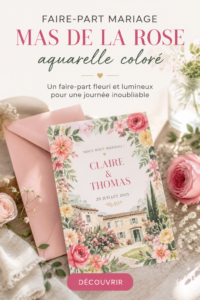 Exemple de faire-part de mariage aquarelle coloré, illustrant la créativité et l'originalité.