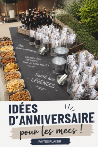 Cadeaux d'anniversaire originaux pour hommes sur une table festive