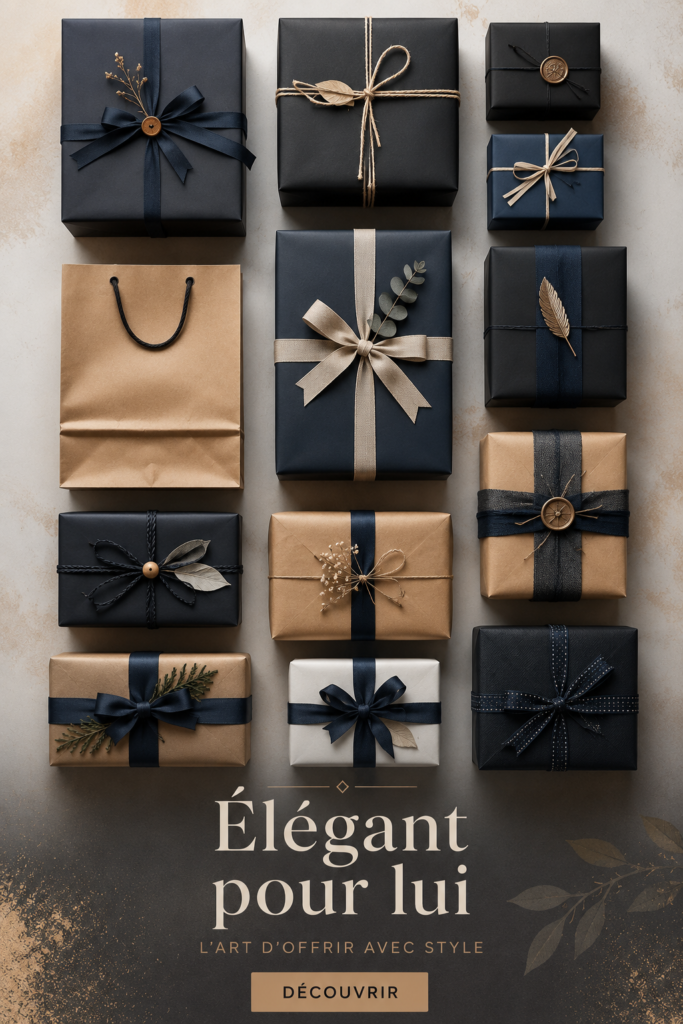 Idée de cadeaux élégants pour homme lors d'une fête ou d'un anniversaire.