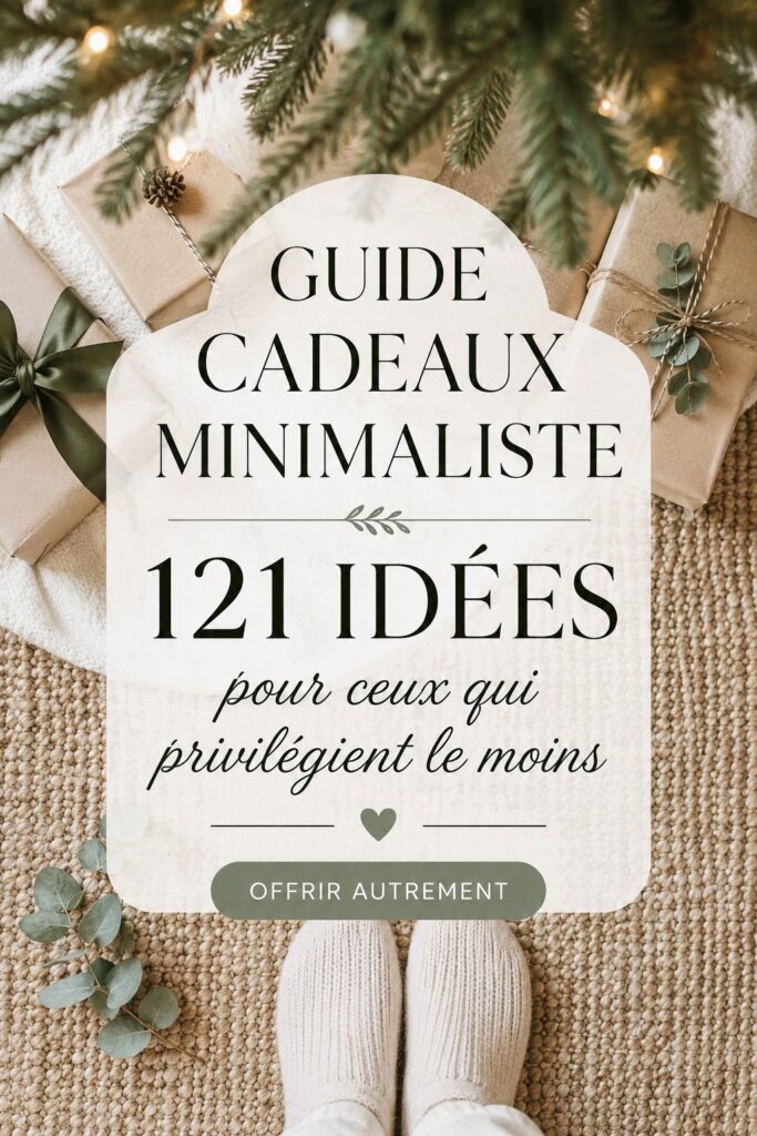 Sélection de cadeaux minimalistes disposés sur une table