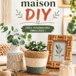 Exemple de décoration DIY dans un salon moderne avec des éléments faits maison.